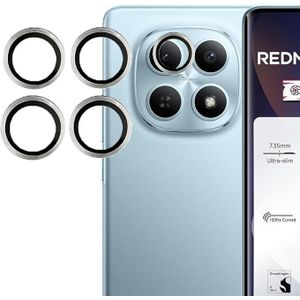 Camera Lens Protector for Redmi Note 15 pro/Note 15 pro plus, 9H Tempered Glass & Ultra-Thin Aluminum Alloy Lens Screen Protective, case friendly Cover for redmi note 15 pro plus 5G (Silver)