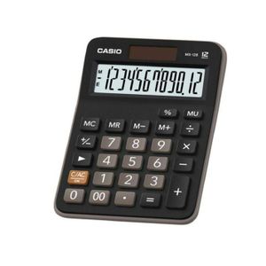 Casio MX-12B-BK Practical Mini Desktop Calculator - Black