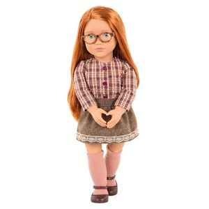 Our Generation April 18-inch School Doll with Plaid Shirt & Skirt - BD31078Z