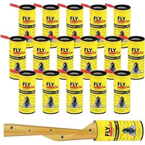16 Pcs Fly Adhesive Tape for Flies and Flying Insects (Very Safe and Suitable for Homes, Restaurants and Cafes)