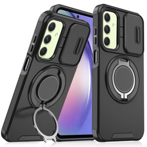 GOLDEN MASK جراب هاتف مزودة بحلقة ممعدنيه لحامل الهاتف وسليد لحماية الكاميرا - (اسود) (Samsung Galaxy A54) جولدن ماسك لهاتف سامسونج جالاكسي اية 54