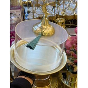 ستاند تقديم رمضاني معدن بغطاء أكريليك – تصميم فاخر لسفرة رمضان