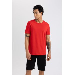 Defacto Man DeFactoFit Standard Fit Crew Neck Crest Printed Printed T-Shirt