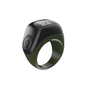 iqibla ZikrRing Jood lite -j01T Smart tasbih counter that fits on your finger, Reminders for the 5 prayer, Separable design with 3 interchangeable ring bases (18, 20, 22 mm), (Green
