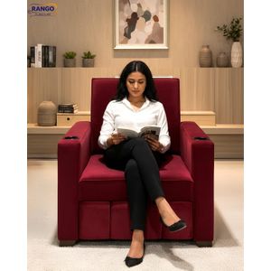 Rango كرسي سرير مقاس 90 سم (عرض) * 95 سم (الارتفاع) * 1.85 متر، لون نبيتى