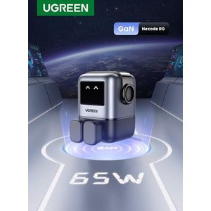 Ugreen Uno 65W Type C Charger Dynamic Expression Display 2C1A USB C Charger With LED Screen Fun Charging Fast USB Type C Wall Adapter Portable Mini Size GaN Charger Adapter For iPhone 16 Series Galaxy S24