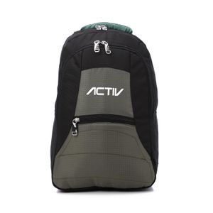 Activ Two Main Compartments Plain Backpack - Black & Olive