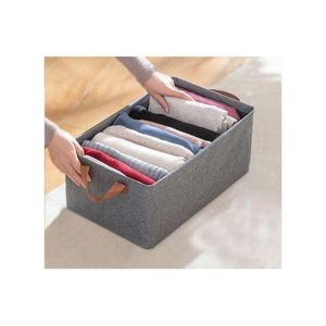 Wardrobe Organizer, Foldable Storage Basket with Heavy Duty Metal Hardware, Drawer Organizers with Durable Washable Handles (1)