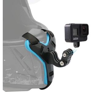 Motorcycle Helmet Chin Strap, Blue Action Camera Helmet, Universal Chin Mount, Compatible with Most Action Cameras, Safety Strap-On Mount for Motorcycle Riding Videos