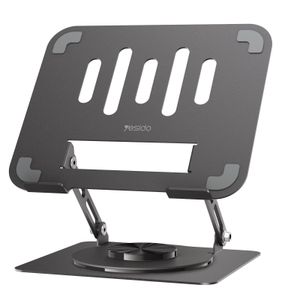 Yesido 360° Rotating Adjustable Metal Laptop Stand - Ergonomic, Foldable Desktop Holder with Heat Dissipation for Laptops & Tablets LP08 