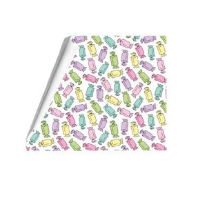 Wrapping Paper with Colourful Candy Pattern, White Background, Gift Wrap size (50X70)