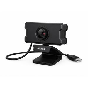 Aukey كاميرا ويب Full HD 1080P بدقة 1920  1080 بكسل مع ميكروفون رقمي مدمج واتصال USB 2.0 - موديل PC-W10 - لون أسود - مثالية للعمل عن بعد والاجتماعات والبث المباشر