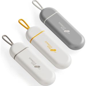 منظم حبوب دواء محمول، 3 عبوات من حافظات حبوب الدواء الصغيرة، تحتوي كل حافظة على 3 حجرات، حافظة حبوب دواء محمولة مقاومة للرطوبة مناسبة للسفر، للأقراص والفيتامينات ومكملات زيت كبد سمك القد، والأدوية