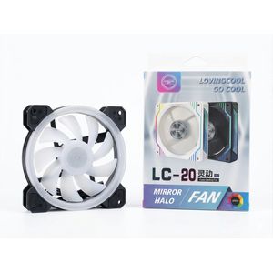 Loving مروحة كيس LOVINGCOOL LC-20 PRO ، مقاس 120 مم، إضاءة ARGB Mirror Halo، سرعة 1800RPM، توصيل 4Pin PWM و 5V ARGB، لون أسود