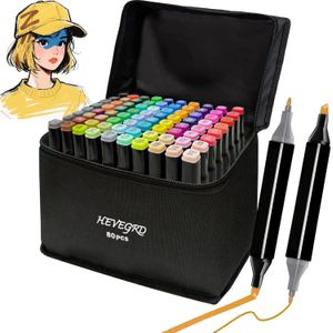 80 Colors Alcohol Markers Set, Dual Tips Blender Art Markers for Drawing Permanent Sketch Markers for adult coloring, Illustrations Alcohol Based Markers, Artist Pens