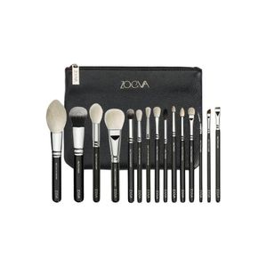 Zoeva 15-Piece Luxe Complete Set With Travel Pouch Black/Silver/White