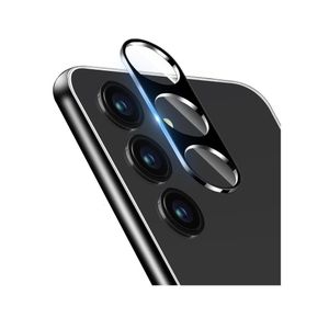 واقي عدسة الكاميرا لهاتف سامسونج جالاكسي S24+ بلس، غطاء كاميرا بحلقة معدنية فردية من الزجاج المقوى 9H، واقي شاشة لهاتف S24 بلس، متوافق مع الجرابات، مقاوم للخدش (أسود)