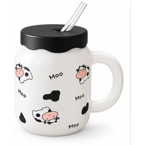 Porcelain Mug with Lid and Straw – Unique Design