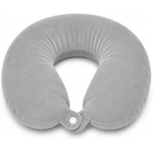 Memory Foam Travel Neck Pillow with Soft Velvet Cover Ergonomic Airplane Pillow Portable Neck Support Cushion for Car Train Office Camping Travel Accessories Light Grey)