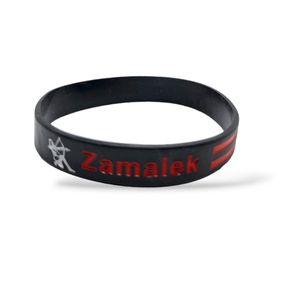 3Diamonds Zamalek club logo Silicone Rubber Elasticity Wristband Wrist Bracelet Generic Kit 2 Pieces Of Rubber