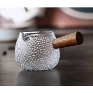 كنكة قهوة بيركس بيد خشب بامبو وزجاج منقرش حرارى.