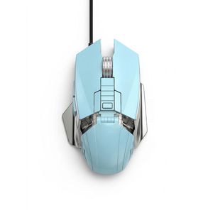 Forev ماوس ألعاب ميكانيكي لون أزرق فاتح موديل FV-507 بتصميم إرجونومي وتقنية 7200 DPI مناسب للاعبين المحترفين والهواة