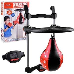 Punching Bag,Over the Door Speed Bag Boxing Punching Game Electronic Punch Counter - No:143881H
