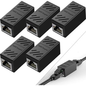 وصلة RJ45 من فيجو، محول شبكة محلية بـ 5 منافذ أنثى 1 إلى 1، لتوصيل وتمديد كابلات إيثرنت Cat5 وCat5e وCat6 وCat7