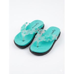 Girls' Polka Dot Summer and Beach Slides with Bow - Comfortable Cute Non-Slip Sandals