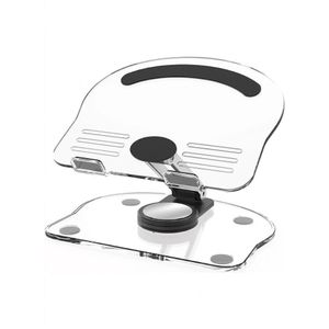 Acrylic Tablet Stand K11 360° Rotating and Foldable Transparent Tablet Stand with a Modern and Multi-Purpose Non-Slip Design for Tablets and Mobile Phones (Black)
