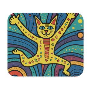 Whimsical Funny Cat Doodle Mouse Pad For Laptop And Computer ماوس باد