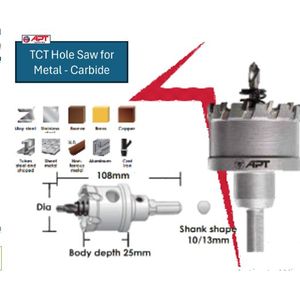 Apt  85mm 15-Tooth Carbide Metal Hole Saw – LC-C070085