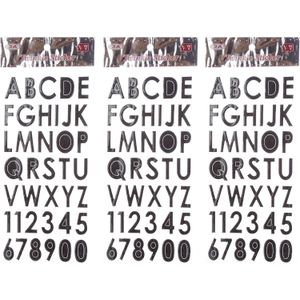 3A  -5118-Black26 مجموعة ملصقات بلاستيكية حروف وأرقام إنجليزية 3 قطع للأطفال - أسود