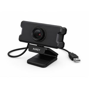 Aukey كاميرا ويب Full HD 1080P بدقة 1920  1080 بكسل مع ميكروفون رقمي مدمج واتصال USB 2.0 - موديل PC-W10 - لون أسود - مثالية للعمل عن بعد والاجتماعات والبث المباشر