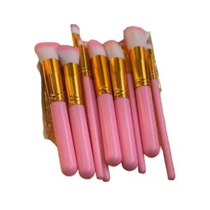 10-Piece Stylish Fashion Makeup Brushes Pink/Gold/Black