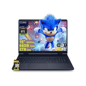 DELL Alienware 16X Aurora Gaming AI Laptop 16" QHD WQXGA (100% DCI-P3) Intel 24-core Ultra 9 275HX (Up to 13 Tops) 32GB RAM 2TB SSD GeForce RTX 5070 Thunderbolt Wi-Fi7 Windows 11 Home ICP Hub/Copilot AI PC, Blue English/Arabic Blue