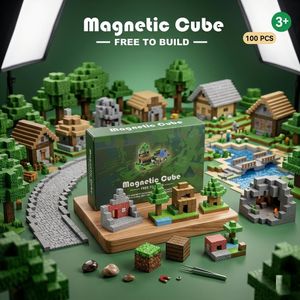 مكعبات مغناطيسية للبناء – 100 قطعة للأطفال من عمر 3 سنوات فأكثر – لعبة تعليمية STEM لتنمية الإبداع والخيال – تصميم قوي لبناء منازل وقرى وأشكال ثلاثية الأبعاد ممتعة
