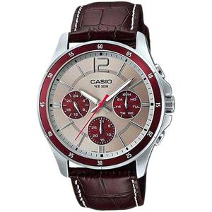 Casio MTP-1374L-7A1VDF Analog Quartz Leather Casual Watch for Men - Dark Brown