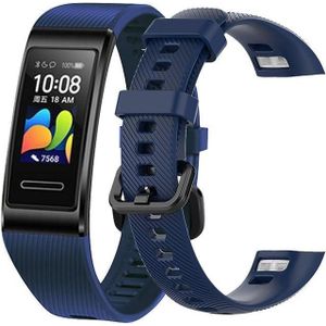المتجر التالي متوافق مع سوار الساعة الذكية Huawei Honor Band 4 / Band 5، حزام بديل من السيليكون القوي المتين (أزرق)