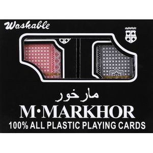 Plastic playing cards, 2 pieces - red and black