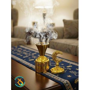 Crescent metal incense burner