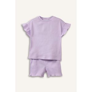 Defacto Baby Girl 2 piece Regular Fit Crew Neck T-shirt and Shorts Set