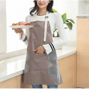 Kitchen Apron - Waterproof striped protective apron withabsorbent side pads and roomy tool pocket. Perfect for men and women who love cooking or dyeing. A convenient, durable and practical solution fo