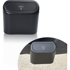  قطعة واحدة سلة مهملات للسيارة مع غطاء، حاوية قمامة متعددة الوظائف قابلة للطي، علبة قمامة مصغرة مقاومة للتسرب، مناسبة للسيارات والمنازل والمكاتب (أسود)