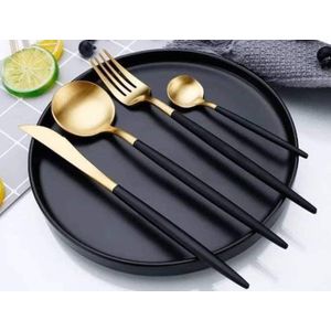 24-Piece Stainless Steel Cutlery Set - Multi-Color Options - Modern Luxury Design.
