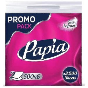 Papia بابيا مناديل سحب عبوة متعددة طبقتين 500X6