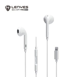 Lenyes Lenyes-LF100 Lightning Wired Earphones Hi-Fi Bass In-Ear Button Control