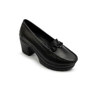 حذاء بكعب جلد للنساء