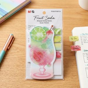 M&G Chenguang Masmarcu Fruit Soda Shaped Sticky Notes with Index Tabs – Decorative Memo Pad & Page Markers, Repositionable Adhesive - 1pcs- No:PS0094