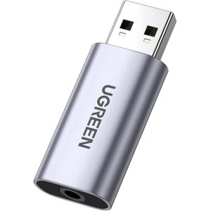 Ugreen USB 2.0 to 3.5mm Audio Adapter, External Sound Card, USB to AUX Converter for Headphones, Microphones, Speakers, Compatible with PC, Laptop, MacBook, PS5, PS4, Xbox, Smart TV